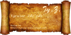 Tyroler Zénó névjegykártya